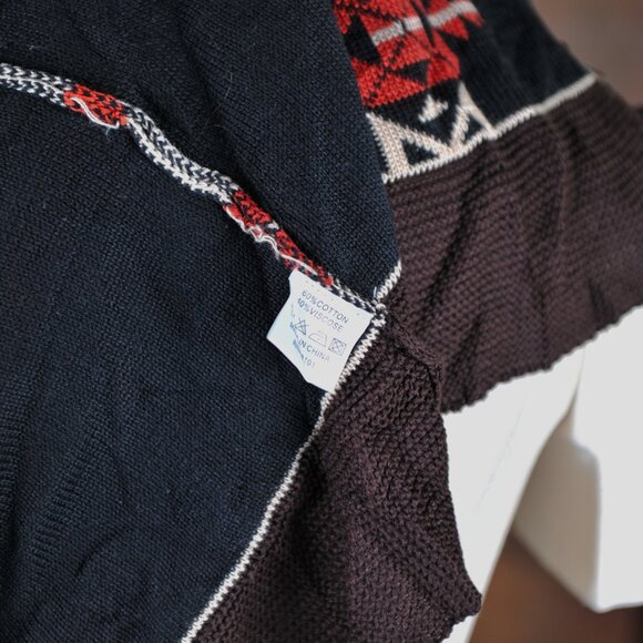 Belldini Women's Autumn Leaves Knitted Southwestern Cardigan /wHoodie  Size XL - Picture 8 of 8